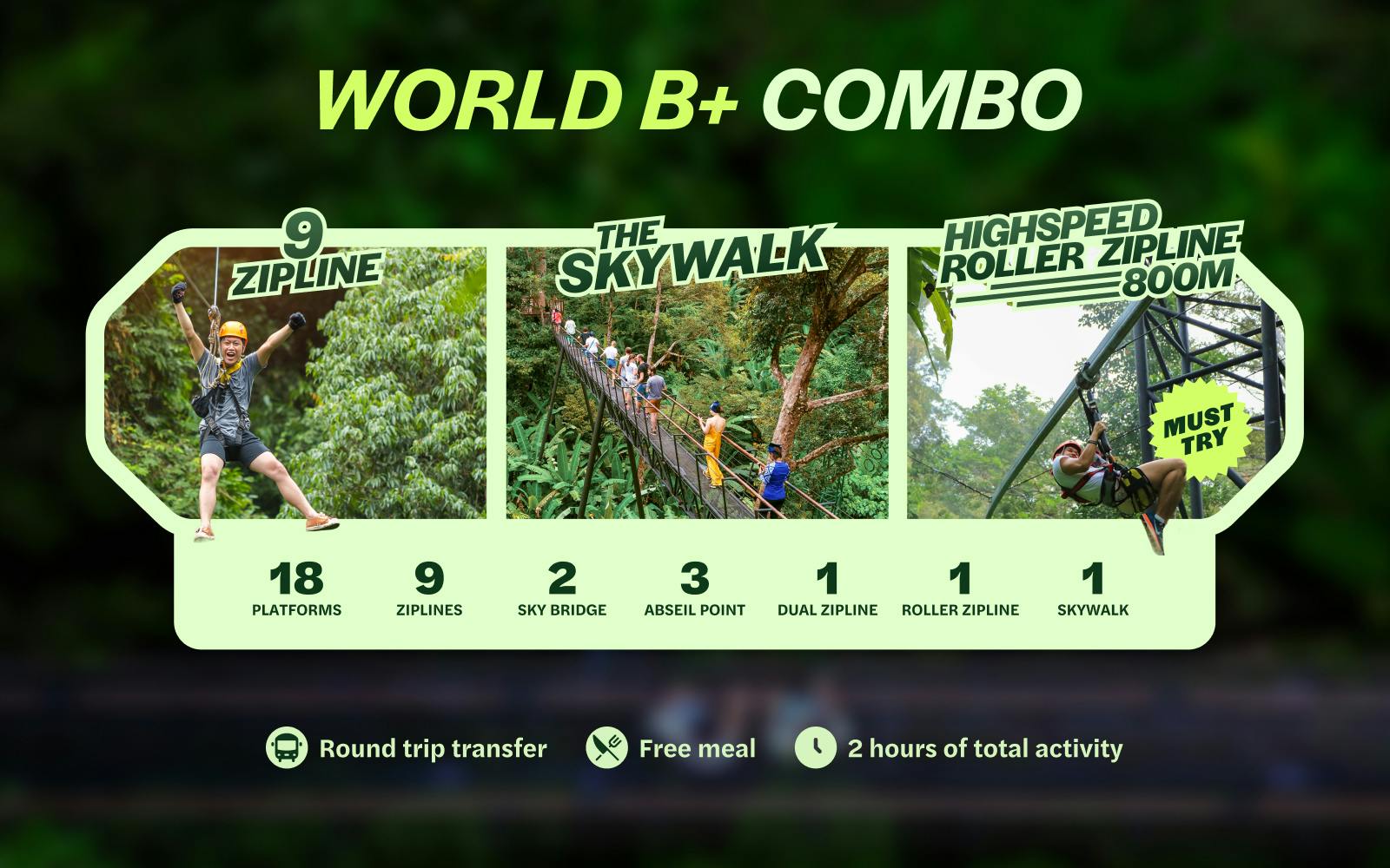 Hanuman World B+ Combo: 18 Zipline Platforms + Roller Zipline + Sky Walk + Meal with Round-Trip Transfers
Image 2