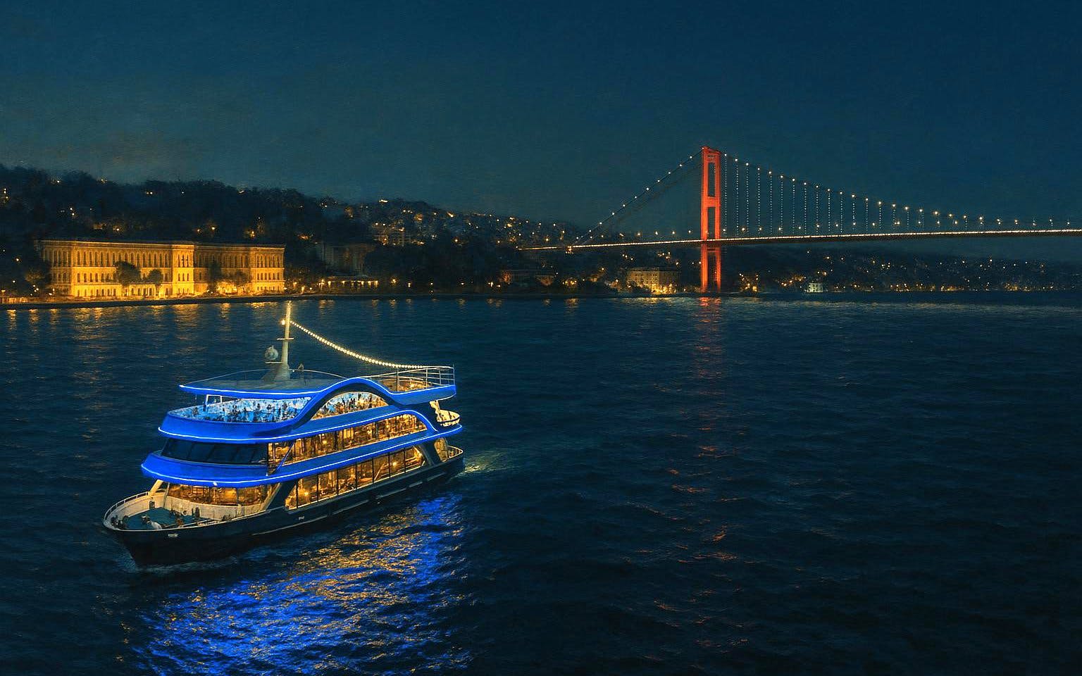Luxury Bosphorus Dinner Cruise with Hotel Pickup Image 1