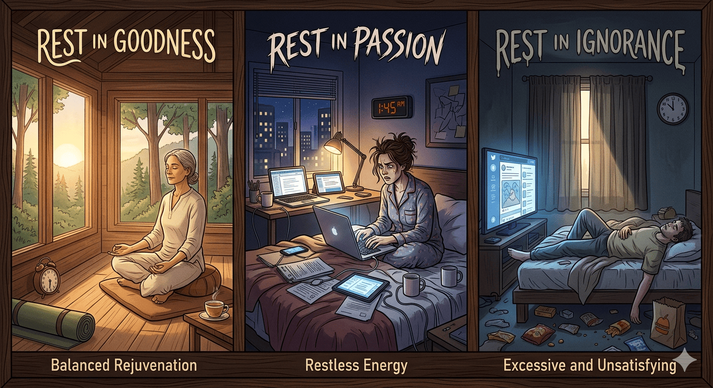 Sleep, Rest, and Energy Management in the Three Modes