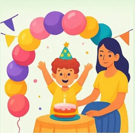 Fun cartoon-themed decor for kids birthday party