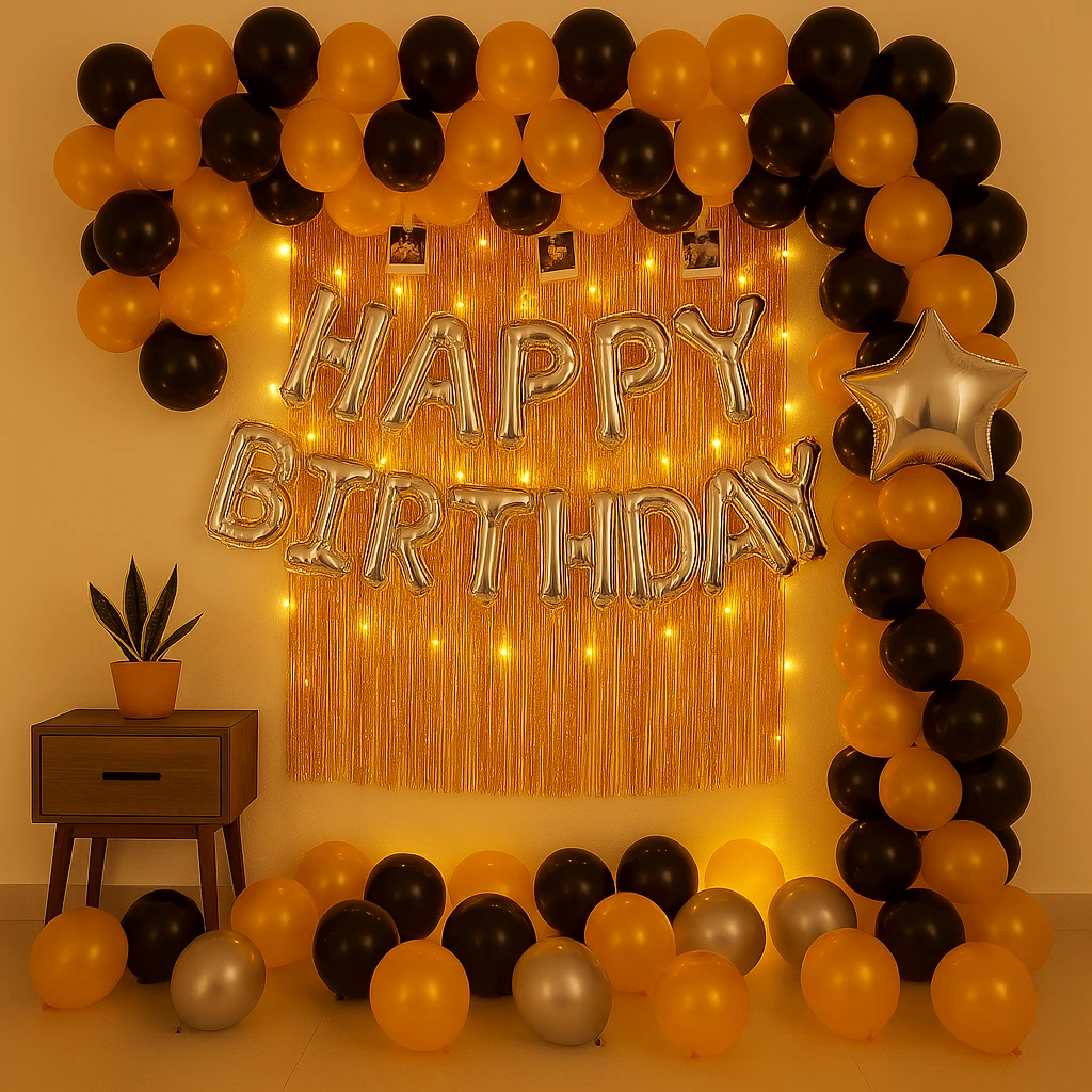 Golden Black Birthday Decor image