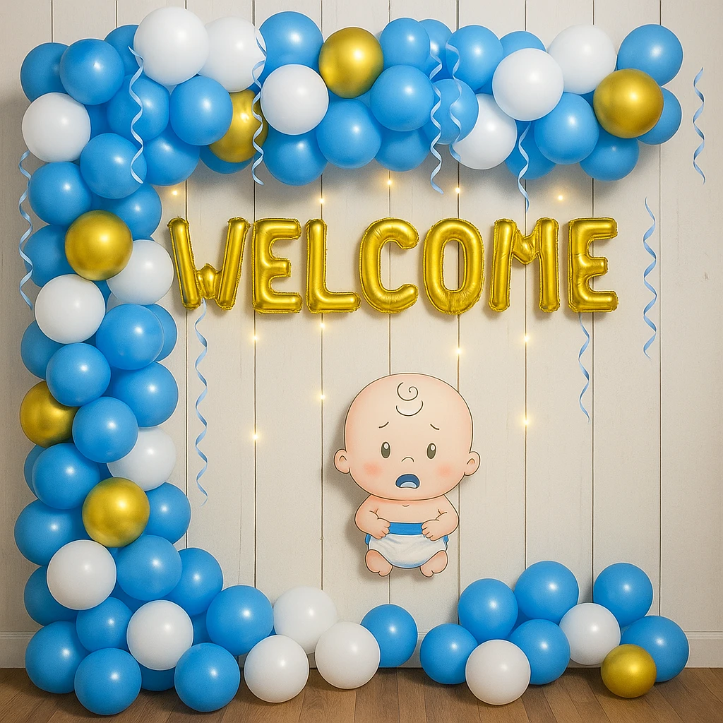 Welcome Baby Blue Theme Decor image