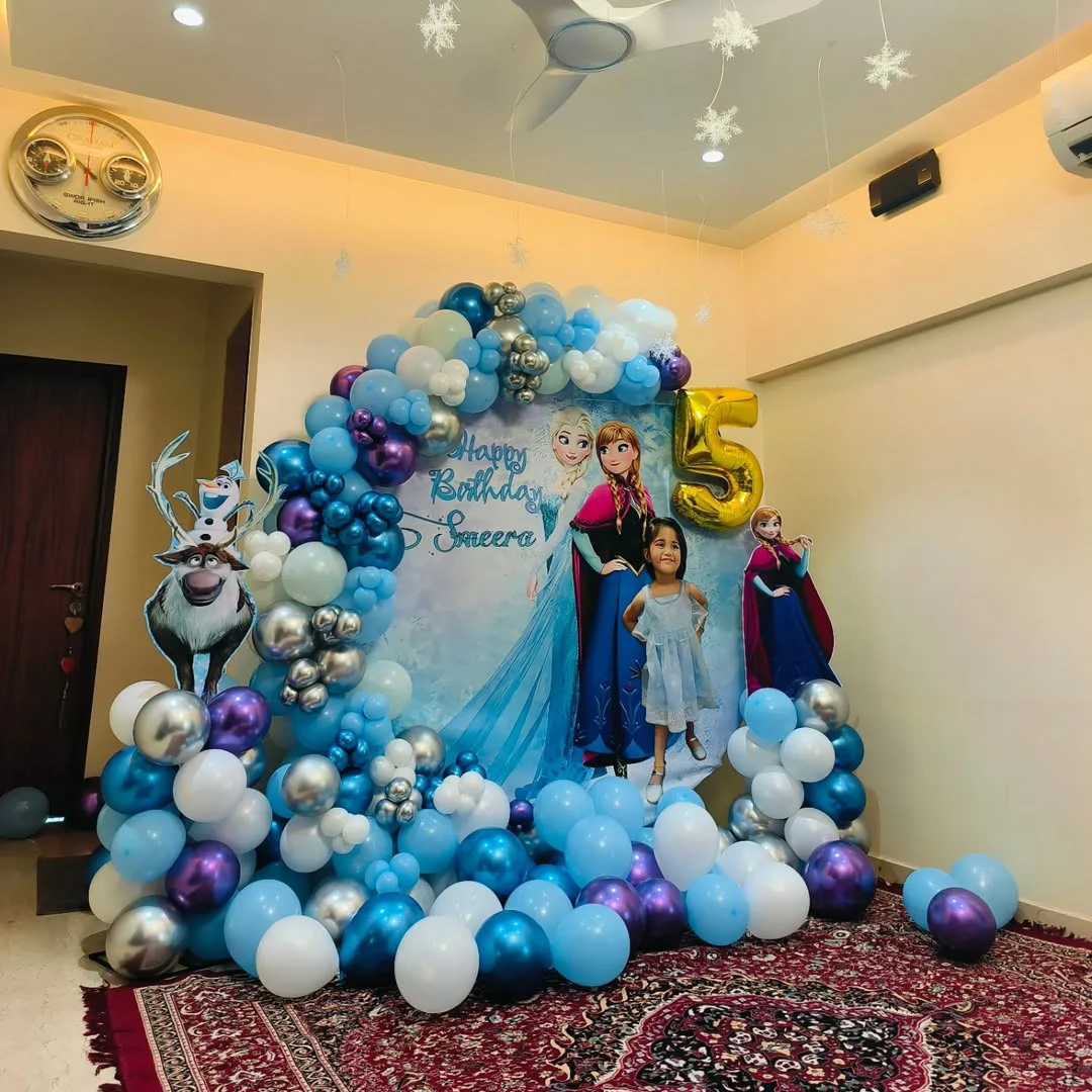 Frozen Ice Princess Birthday Balloon Ring Decor