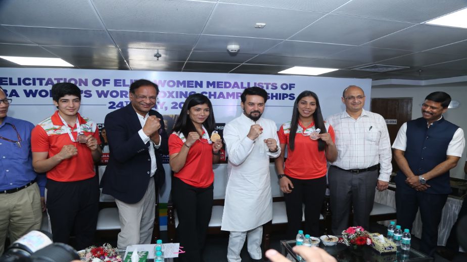 BFI and SAI felicitate 12th World Championships medallists