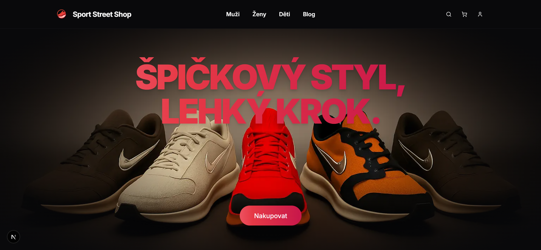 Screenshot projektu E-shop Sport Street Shop