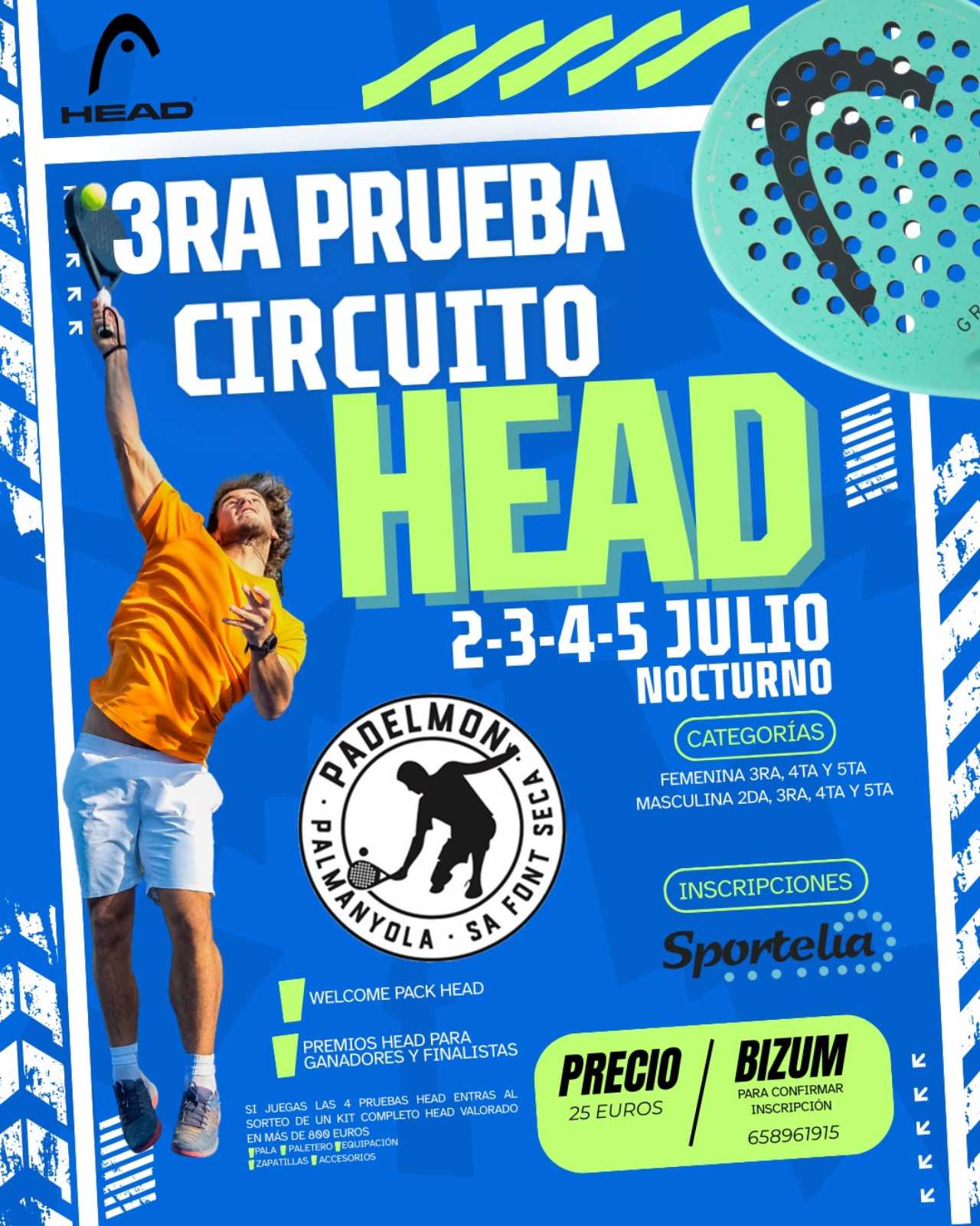 Cartel de 3ra PRUEBA CIRCUITO HEAD NOCTURNO