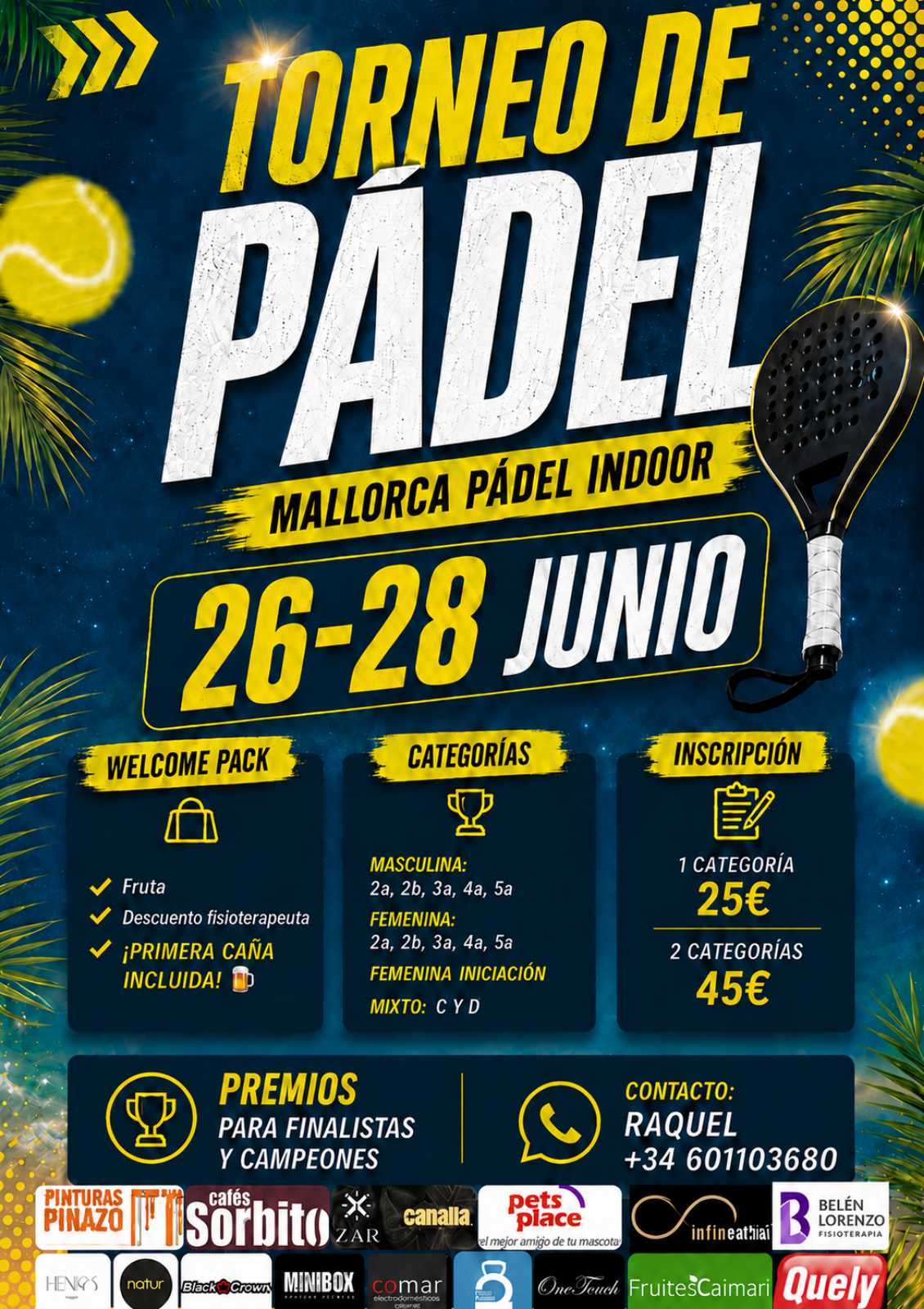 Cartel de Torneo Padel 26-28 Junio