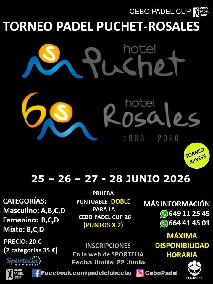 Cartel de Torneo padel PUCHET-ROSALES