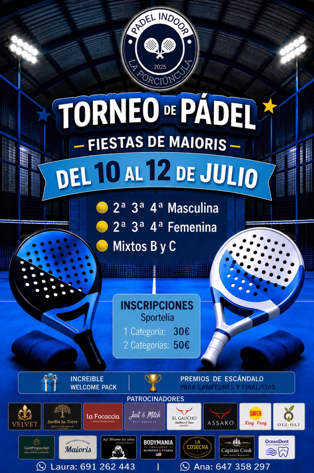 Cartel de TORNEO DE PADEL FIESTAS MAIORIS