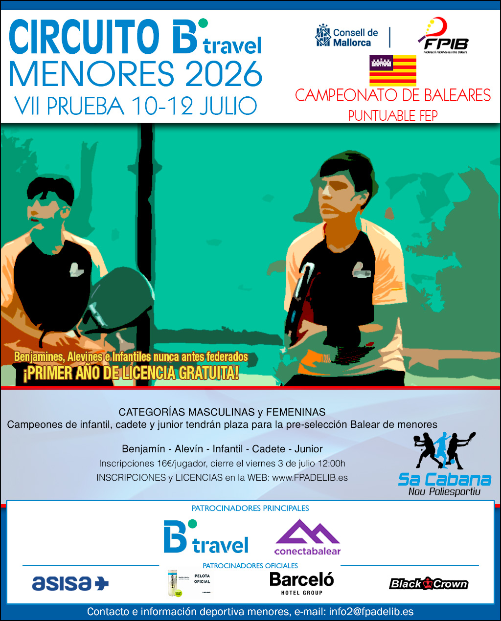 Cartel de VII PRUEBA CIRCUITO - Btravel de menores y Campeonato de Baleares de menores 2026