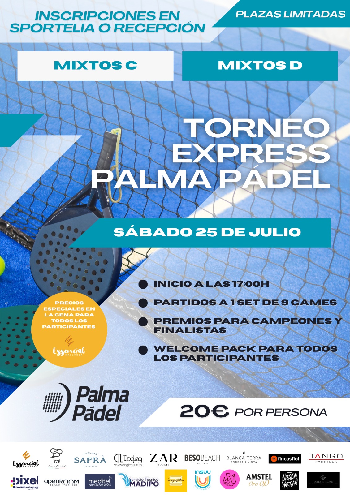 Cartel de Torneo Express Mixtos Julio 2026