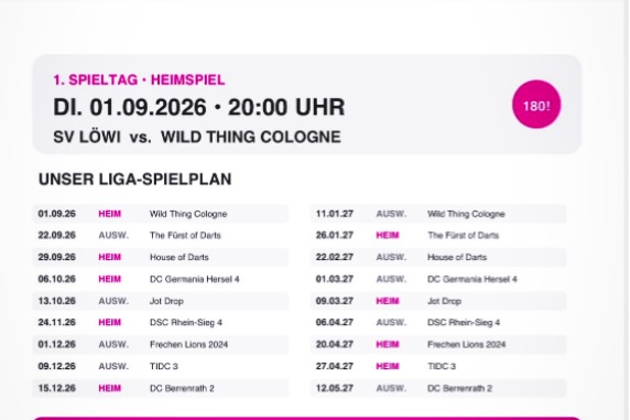 🎯Wir starten in die Dartliga – unterstützt unser LöWi-Team!