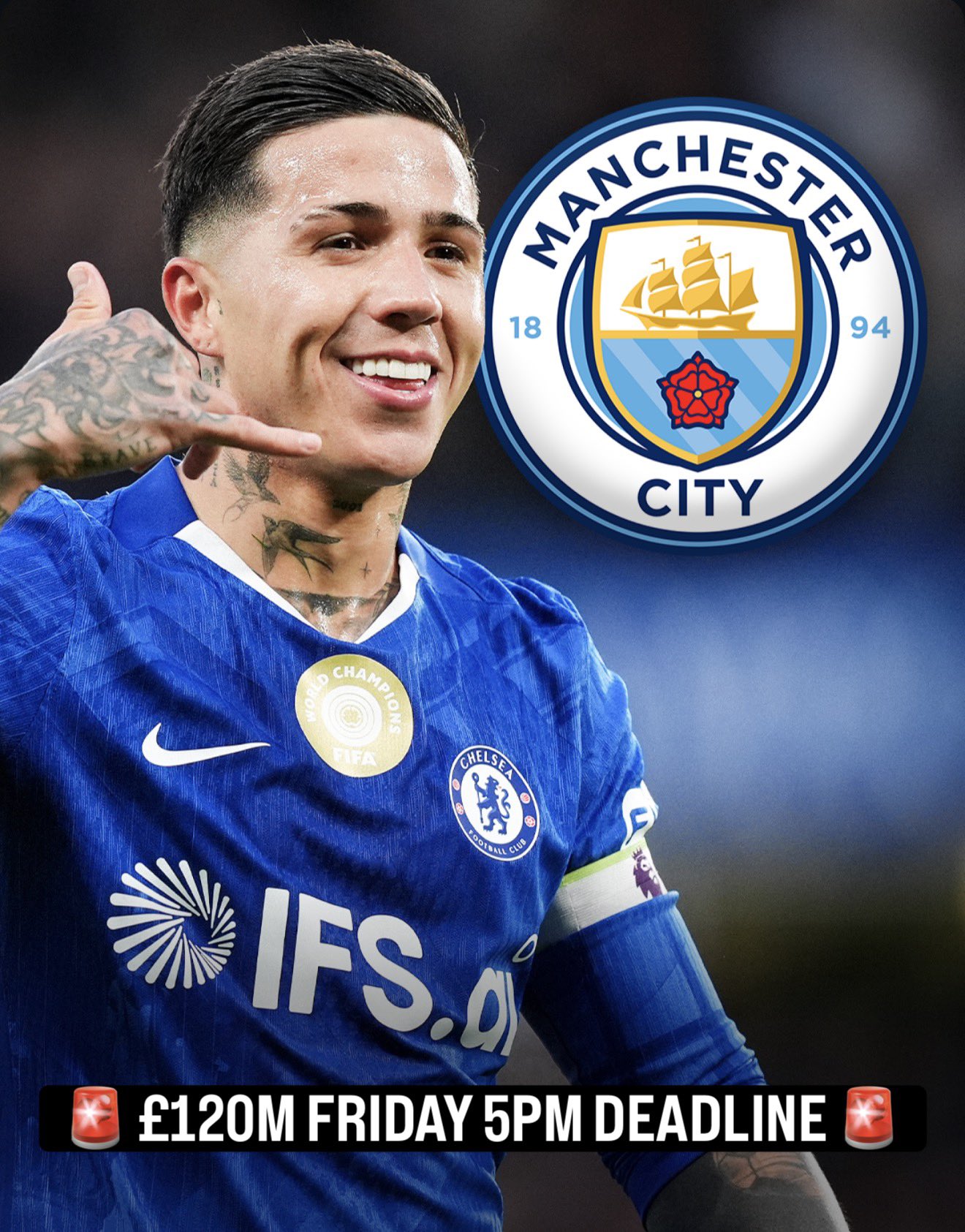 Chelsea set £120M price tag & friday deadline for Enzo Fernández to Man City and other suitors