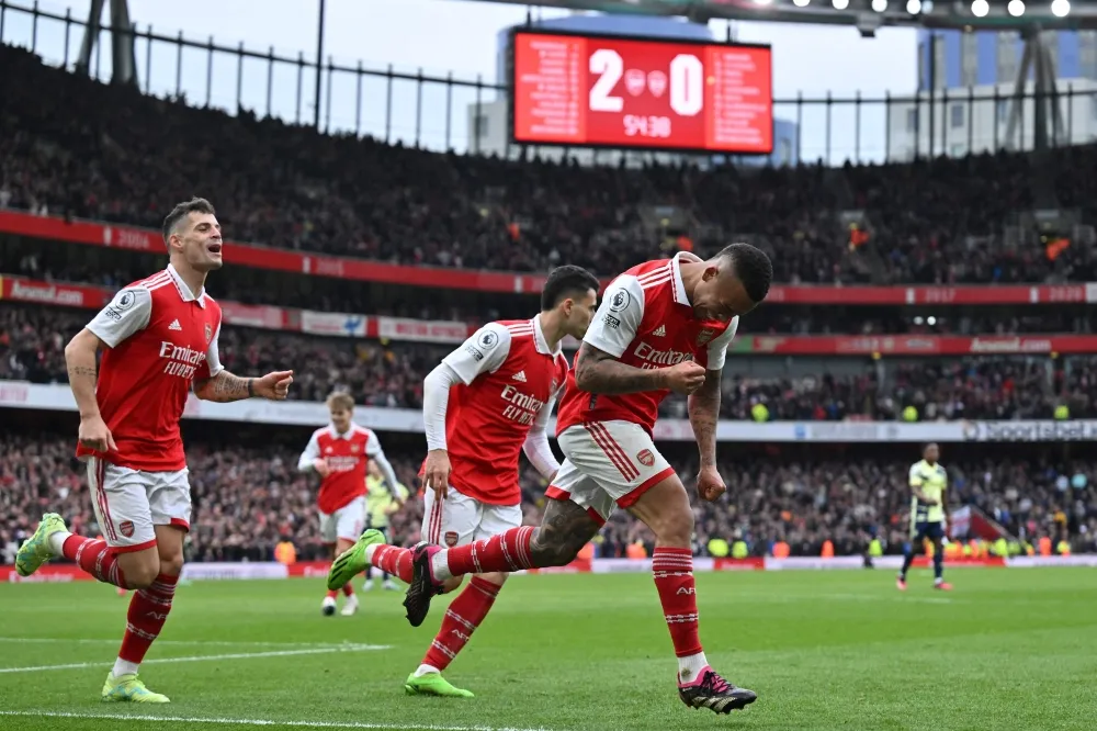 Jesus double routs Leeds as Arsenal move eight points clear