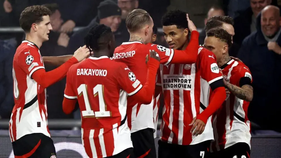 PSV beat 10-man Girona in Champions League rout