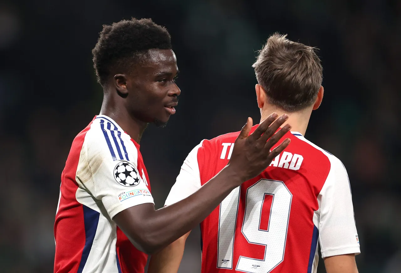 Saka stars as Arsenal thrash Sporting in Champions League