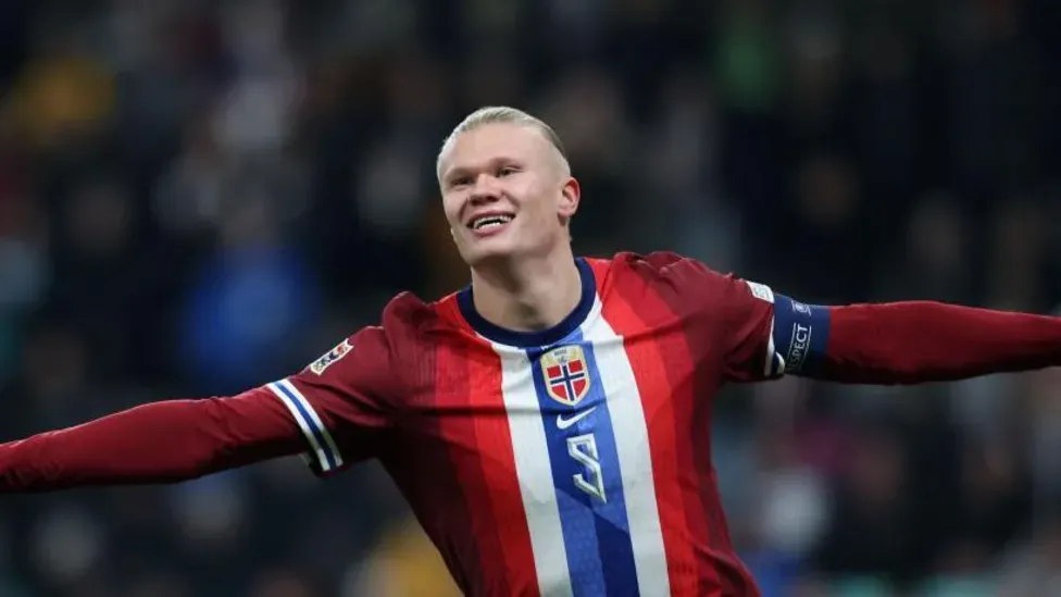 Haaland extends scoring record in Norway win
