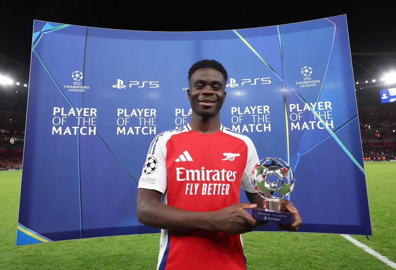 Saka double sinks Monaco to put Arsenal in strong position