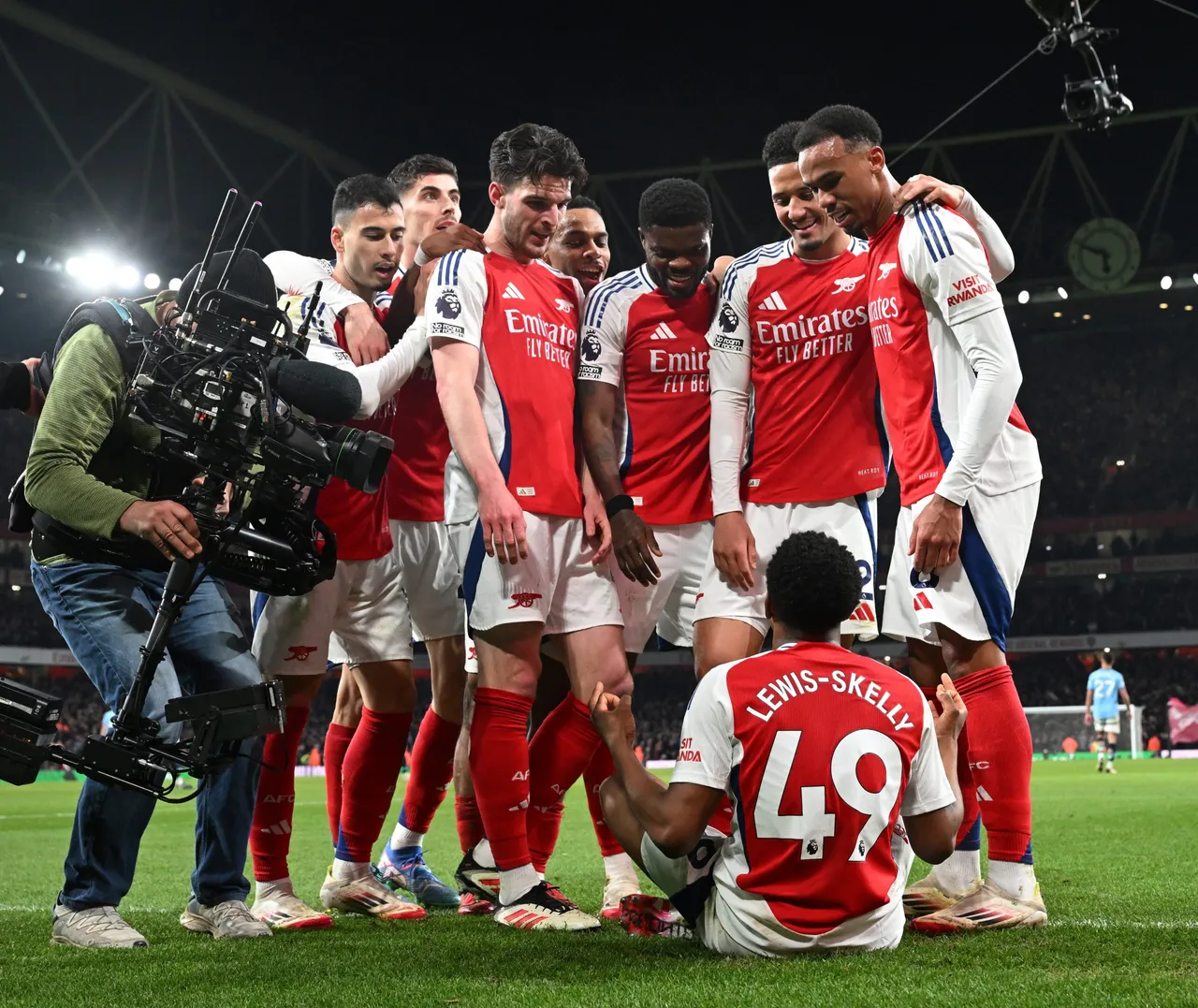 Myles Lewis-Skelly mocks Erling Haaland with goal celebration as Arsenal thrash Man City