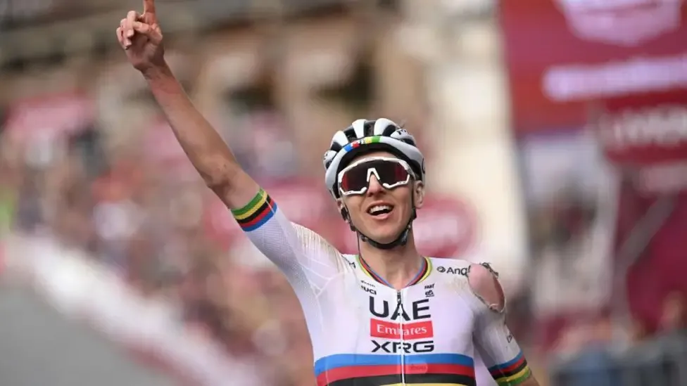 Pogacar defies crash to win Strade Bianche to title