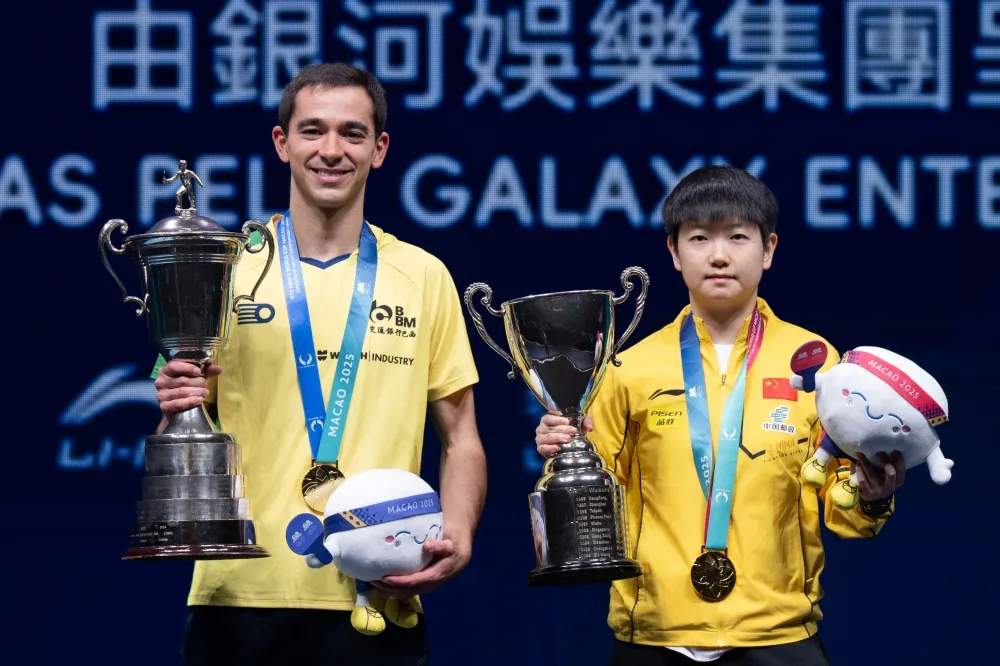 China's Sun retains crown, Brazil's Calderano makes history at ITTF World Cup