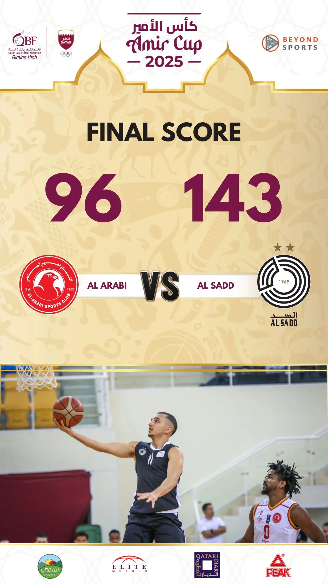 Al-Arabi secure Amir Cup Basketball Championship semi-finals ticket, Al-Gharafa defeat Qatar SC to advance