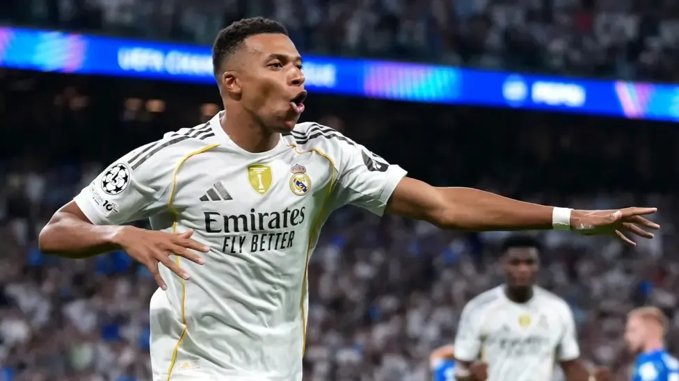 Mbappe’s brace guides 10-man Real Madrid to Champions League win over Marseille