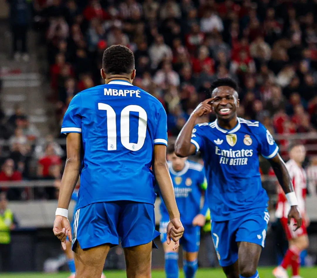 Mbappé hits four as Real Madrid survive Olympiacos scare in 3–5 thriller