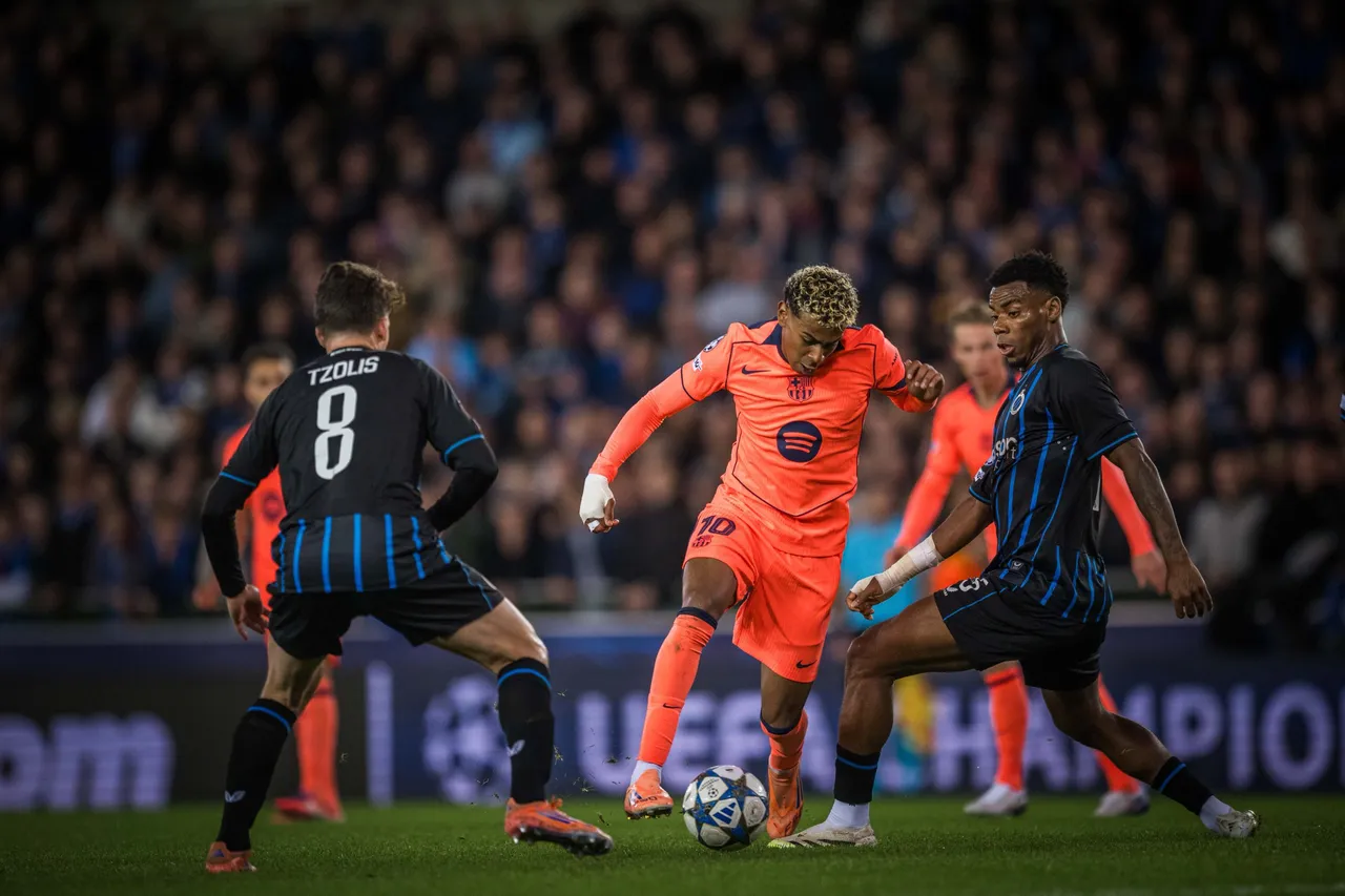 Yamal helps Barcelona fight back in draw at Club Brugge