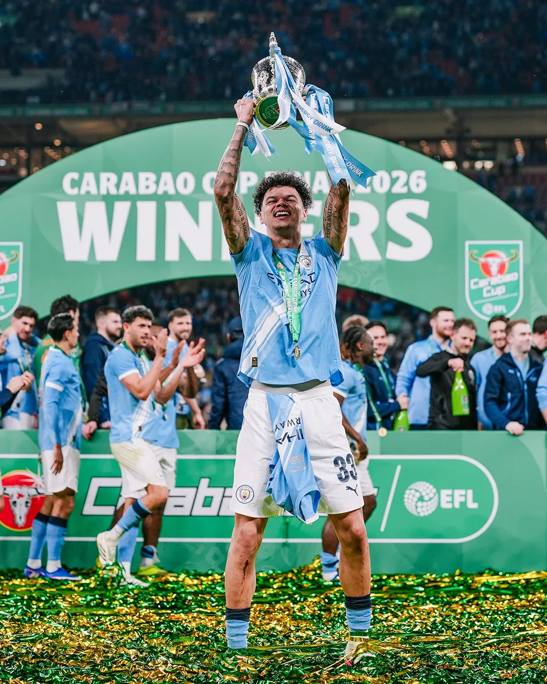 Arsenal 0-2 Manchester City: O’Reilly’s double decides EFL cup final as City show Arsenal the difference