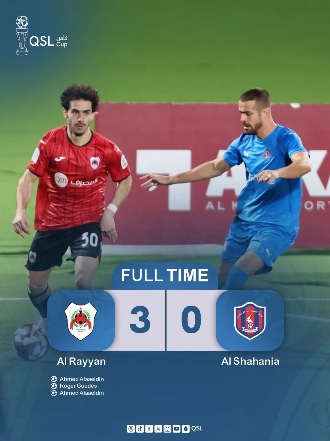 Al Rayyan cruise into QSL Cup semi-finals with 3-0 win over Al Shahania