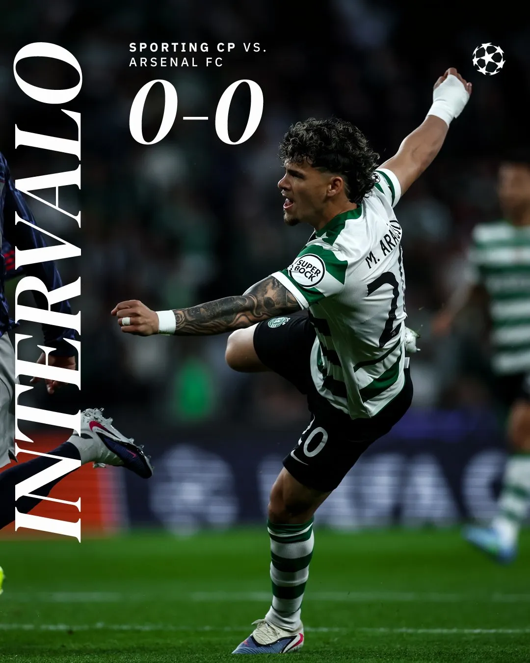 Sporting hold Arsenal in tight first-half stalemate