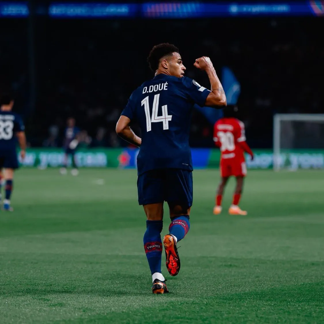 PSG take early lead over Liverpool through Doué in dominant first half