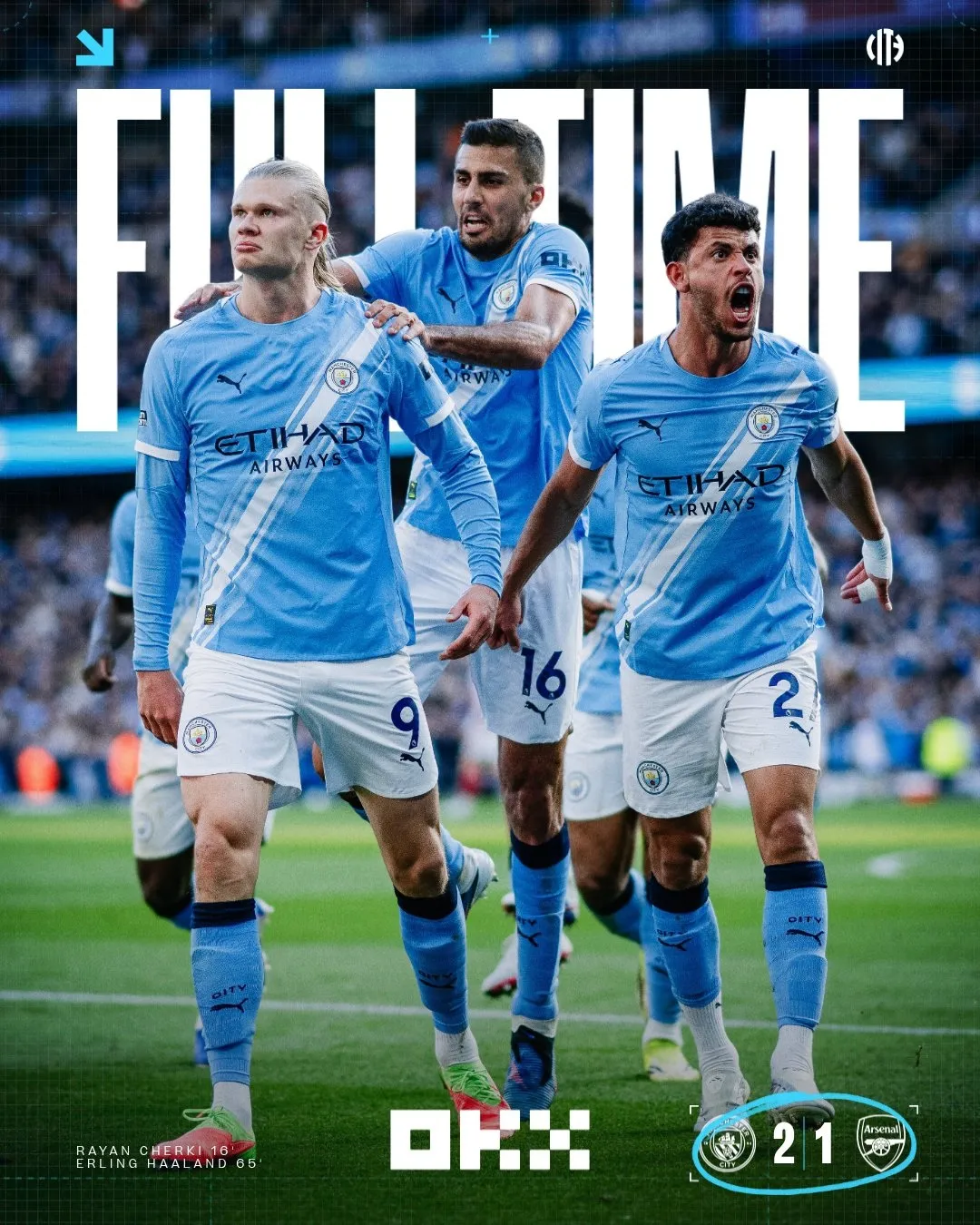 Haaland strikes as Manchester City close gap on Arsenal in thrilling title clash