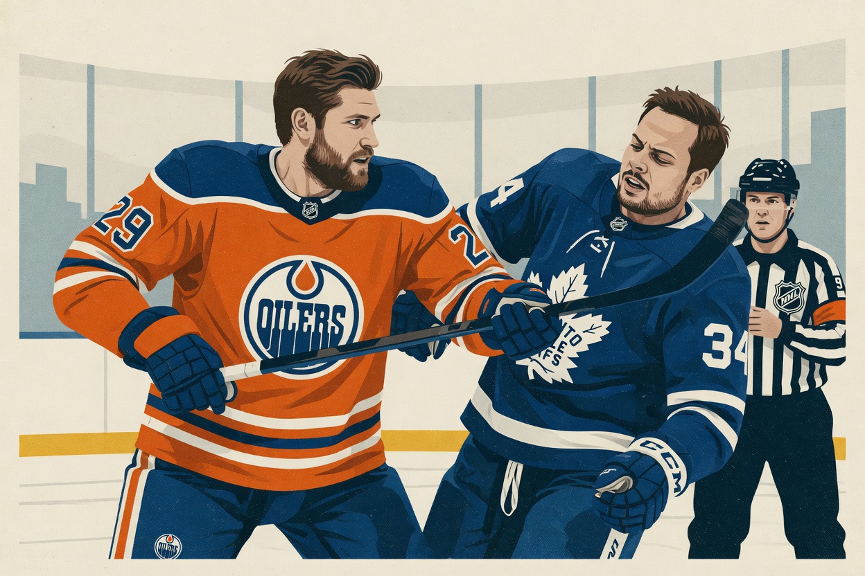 'A really sneaky, dirty play': the refs watched Draisaitl bury his stick in Matthews's ribs