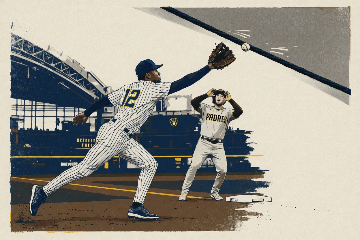 Don't blame the umpires. The Brewers' roof robbed the Padres in Game 1