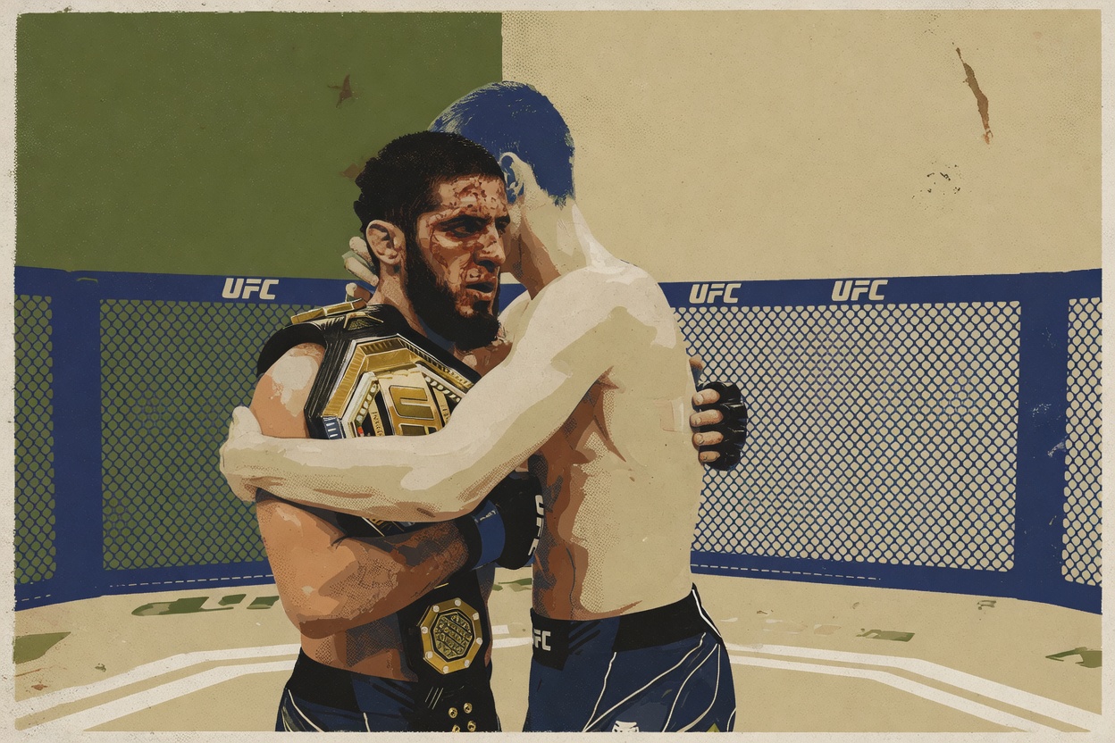 You've watched a hundred fighters hug before the horn. Dana only minded this one.
