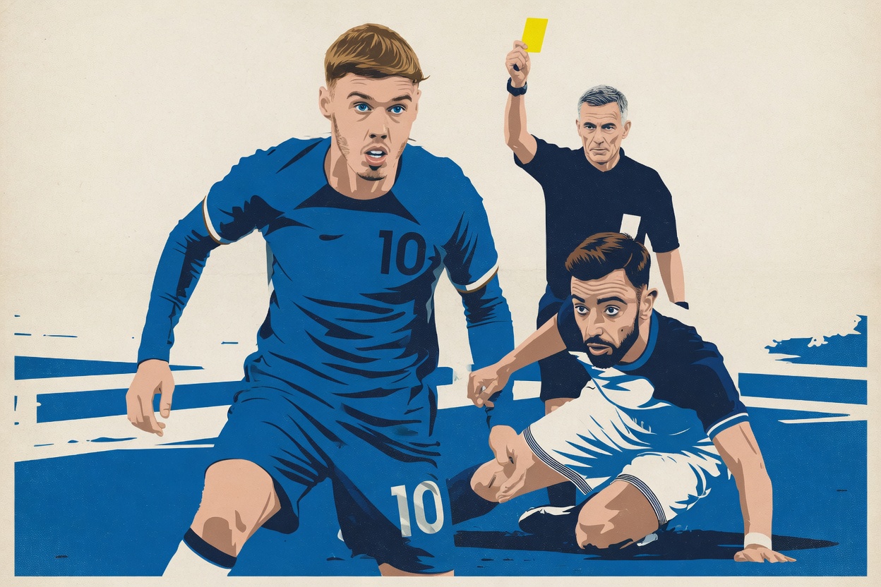 VAR red-carded Bentancur, Yarmoliuk and Foden. Palmer got a booking.