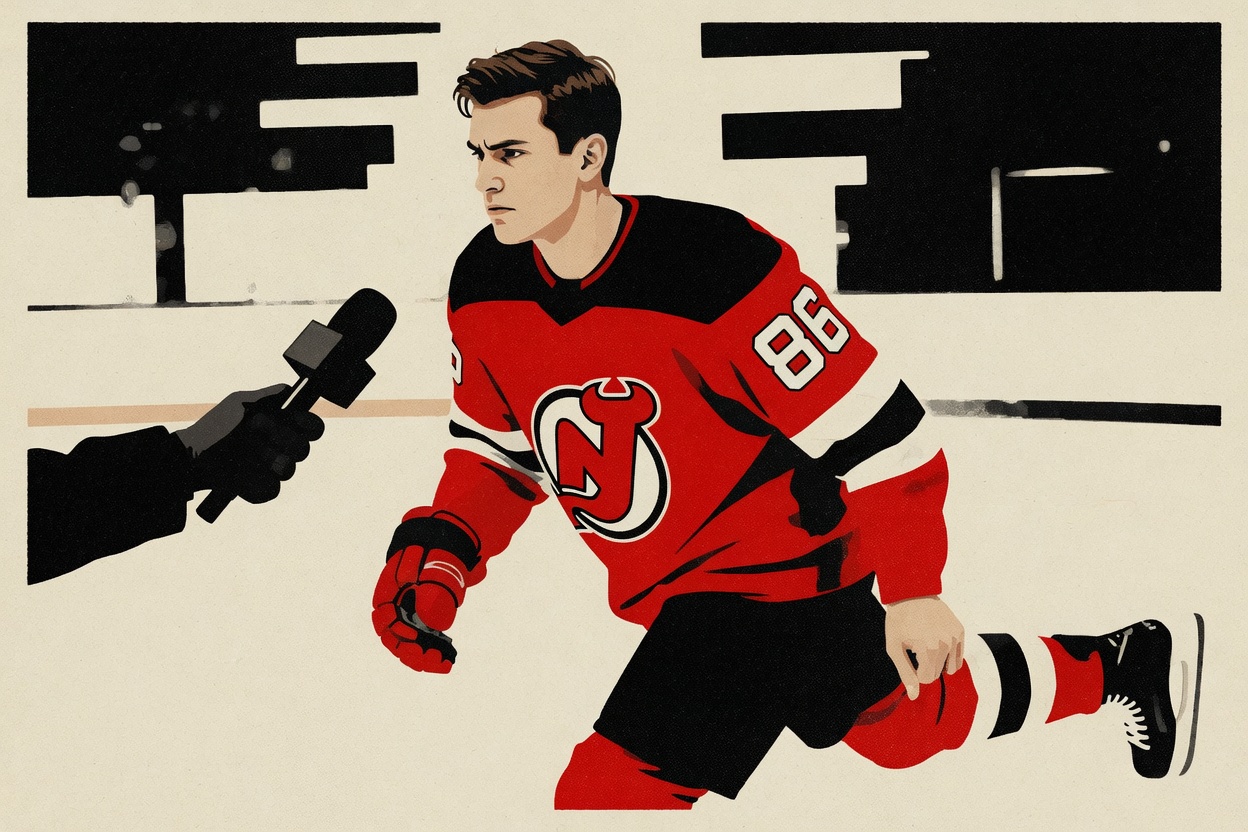 Jack Hughes laughed along at the women's team. He couldn't take one joke himself.