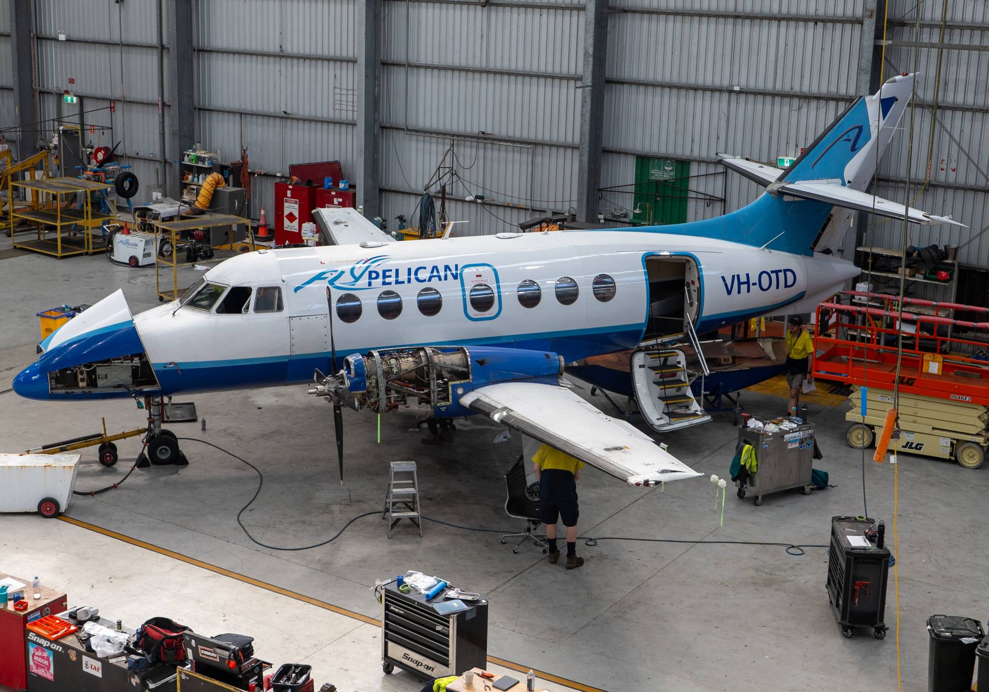 Fly Pelican VH-OTD at YWLM by Sharpey