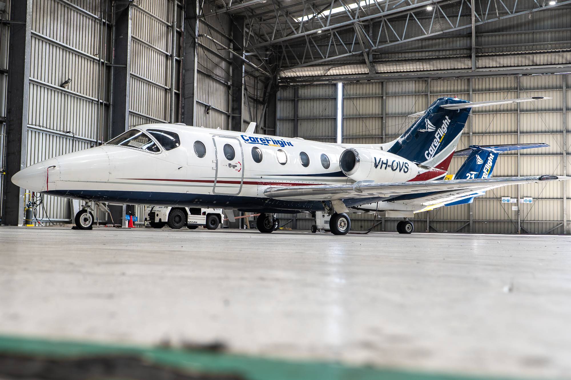 CareFlight VH-OVS at YWLM by Sharpey