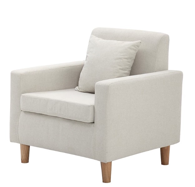 Coastal Versatile Compact Fabric Sofa – 1/2 Seater Armchair for Bedroom, Balcony, Small Living Rooms, and Boutique Retail Spaces - Image 1