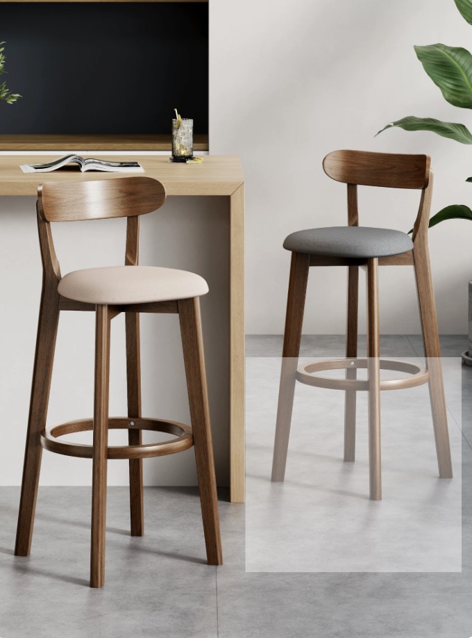 Coastal Wood Bar Stool - Image 1