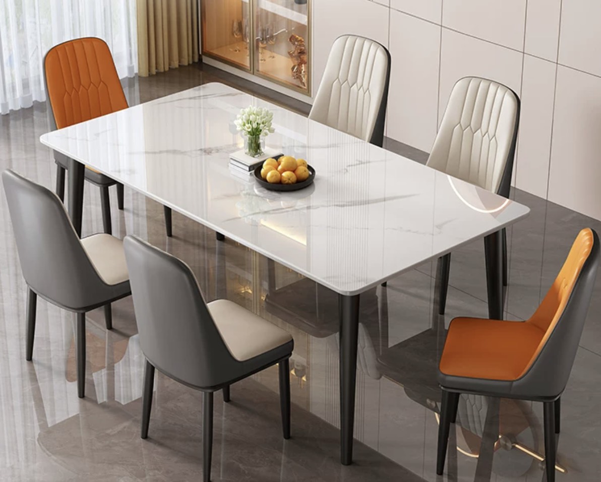 Contemporary Strata Six Sintered Stone Dining Table - Image 1