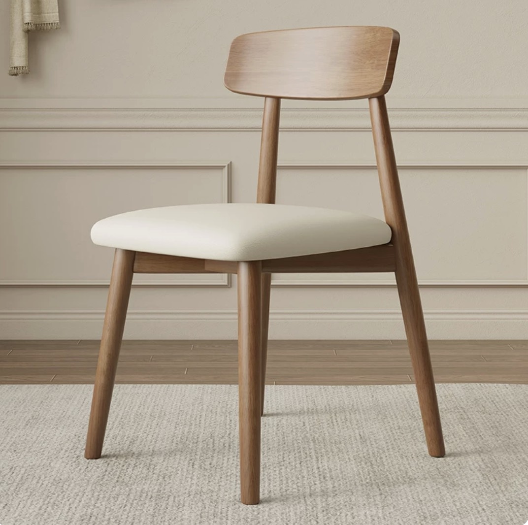 Coastal Creamy Solid Timber Dining Chair - Natural Oak Finish - Image 1