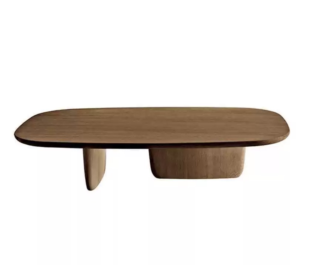 Mid-Century-Modern Wabi-Sabi Solid Wood Tea Table – Zen-Inspired Natural Oak/Walnut Coffee Table for Compact Living Rooms and Bedrooms - Image 1