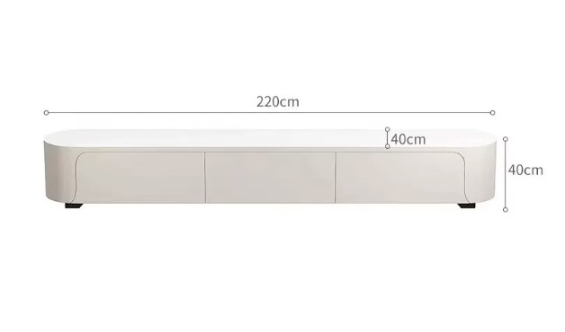 Minimalist Creamy-Style Living Room Set – Modern Luxury TV Stand for Compact Homes - Image 1