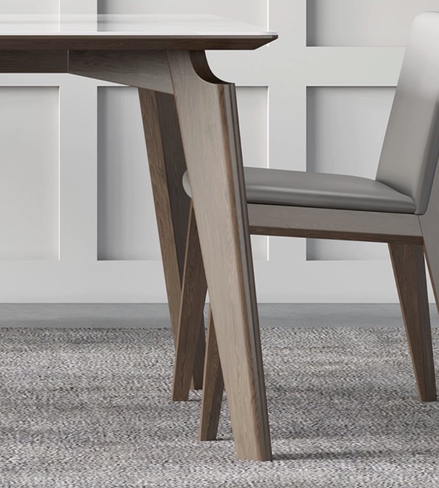 Minimalist Italian Solid Ash Dining Chair — Walnut & Dove Grey - Image 1
