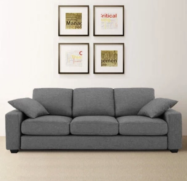 Minimalist Scandi-Japanese Fabric Sofa – 2/3 Seater Compact Sofa with Removable & Washable Covers for Bedroom & Living Room Sets - Image 1