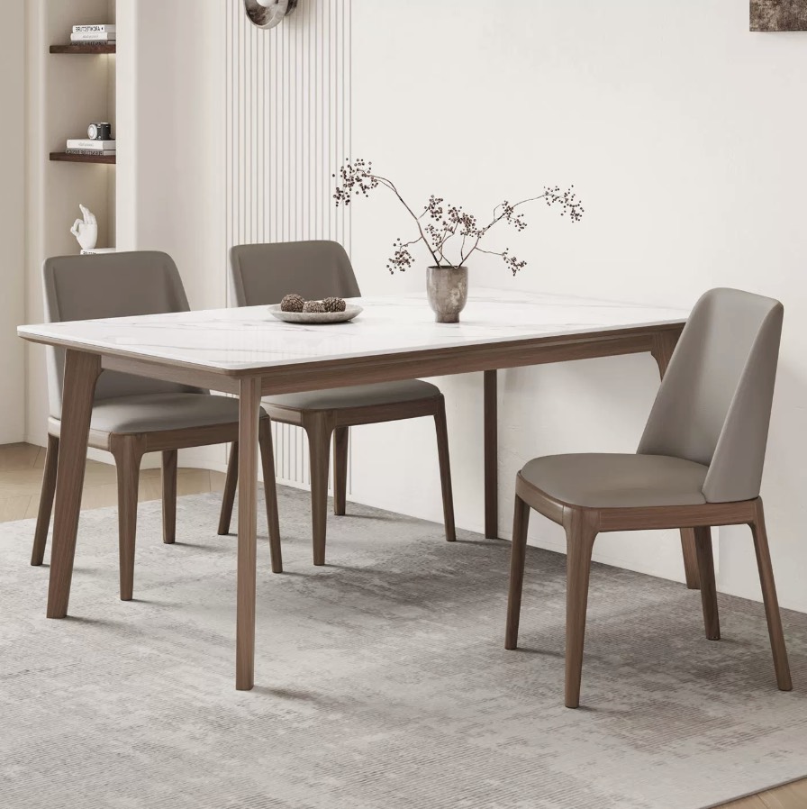 Minimalist StoneTop Nordic Dining Set - Image 1